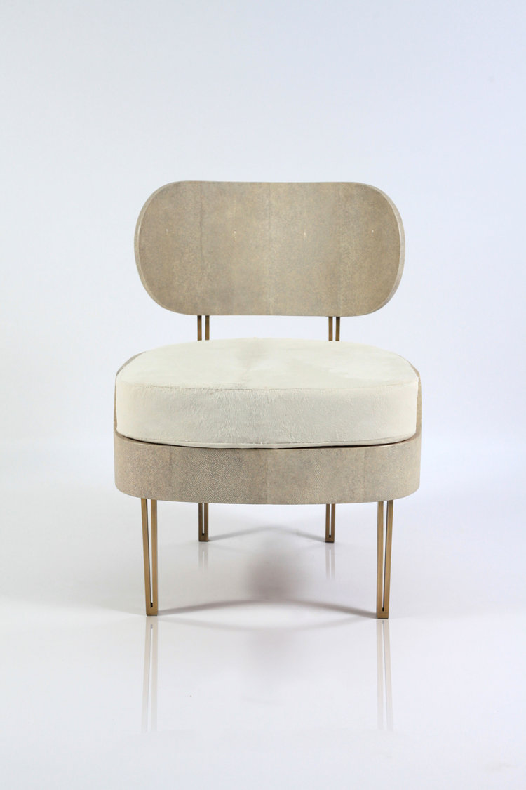 Mid Century Modern Chair with Brass Details